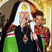 Patriarch of the Russian Orthodox church Alexy II in the Nikolo-Ugreshsky monastery. Publications.